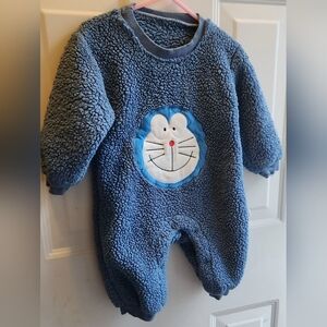 Blue Sherpa Cute Baby Jumpsuit 18m